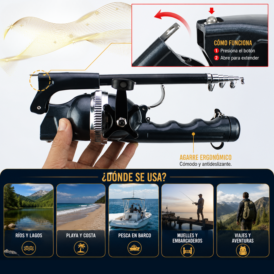 🎣 CarryCast™: Caña de Pescar Plegable de Alto Rendimiento