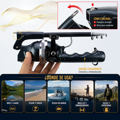 🎣 CarryCast™: Caña de Pescar Plegable de Alto Rendimiento
