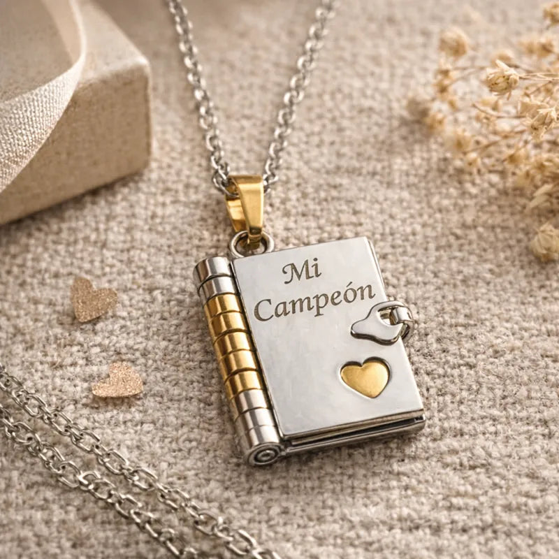 📖 Collar Relicario Para Mi hijo  "Mi Campeón"