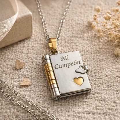 📖 Collar Relicario Para Mi hijo  "Mi Campeón"