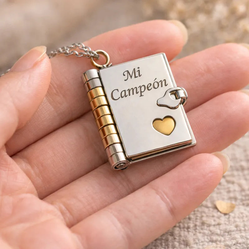 📖 Collar Relicario Para Mi hijo  "Mi Campeón"