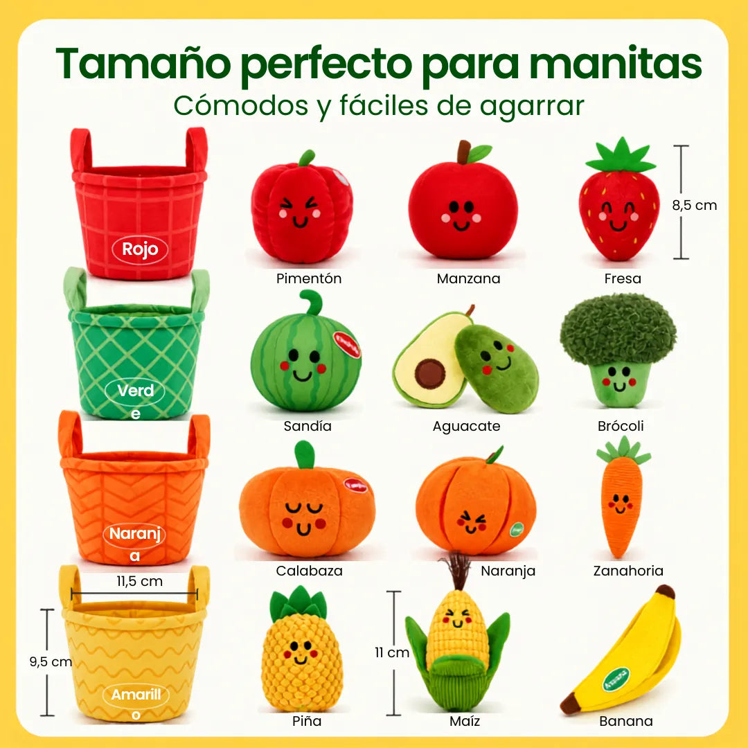 HuggyVeggie™ Set Sensorial de peluches
