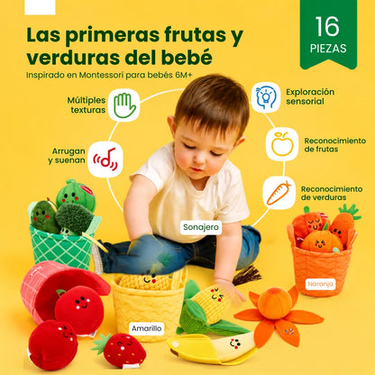 HuggyVeggie™ Set Sensorial de peluches